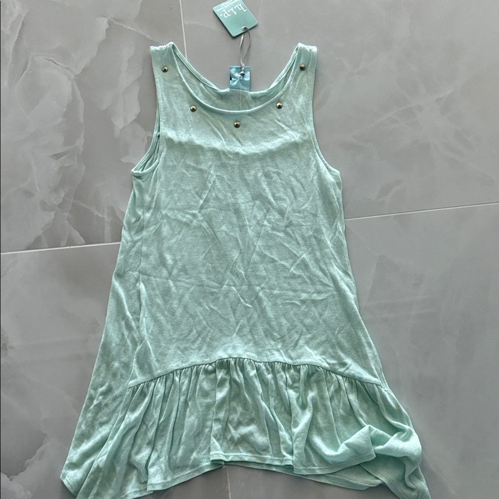 h.i.p. Mint Green Tank Top with Gold Accents